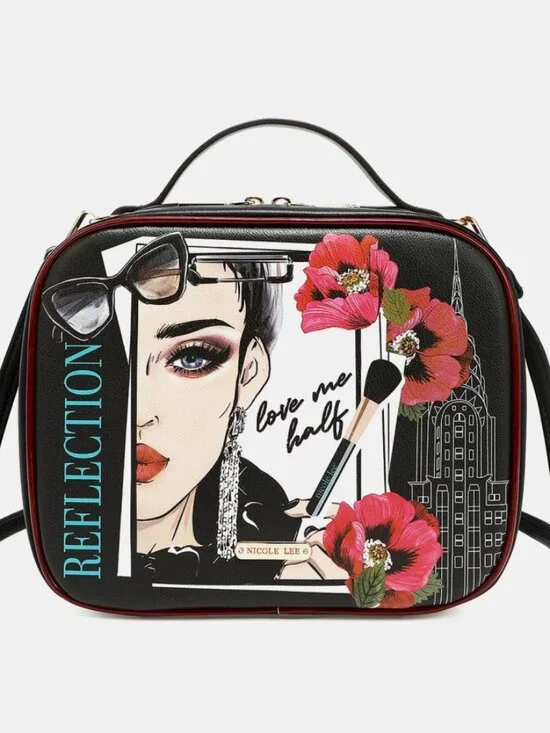 NWT Nicole Lee USA Printed Handbag with Three Pouches - Picture 2 of 2